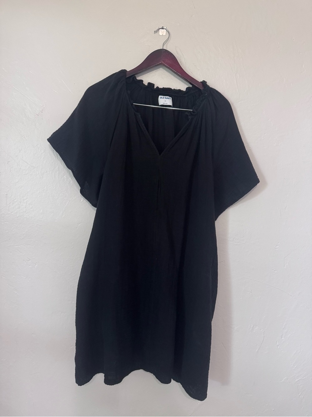 Women’s Black Dress Old Navy Gauzy Lightweight Size XL Boho Cottagecore